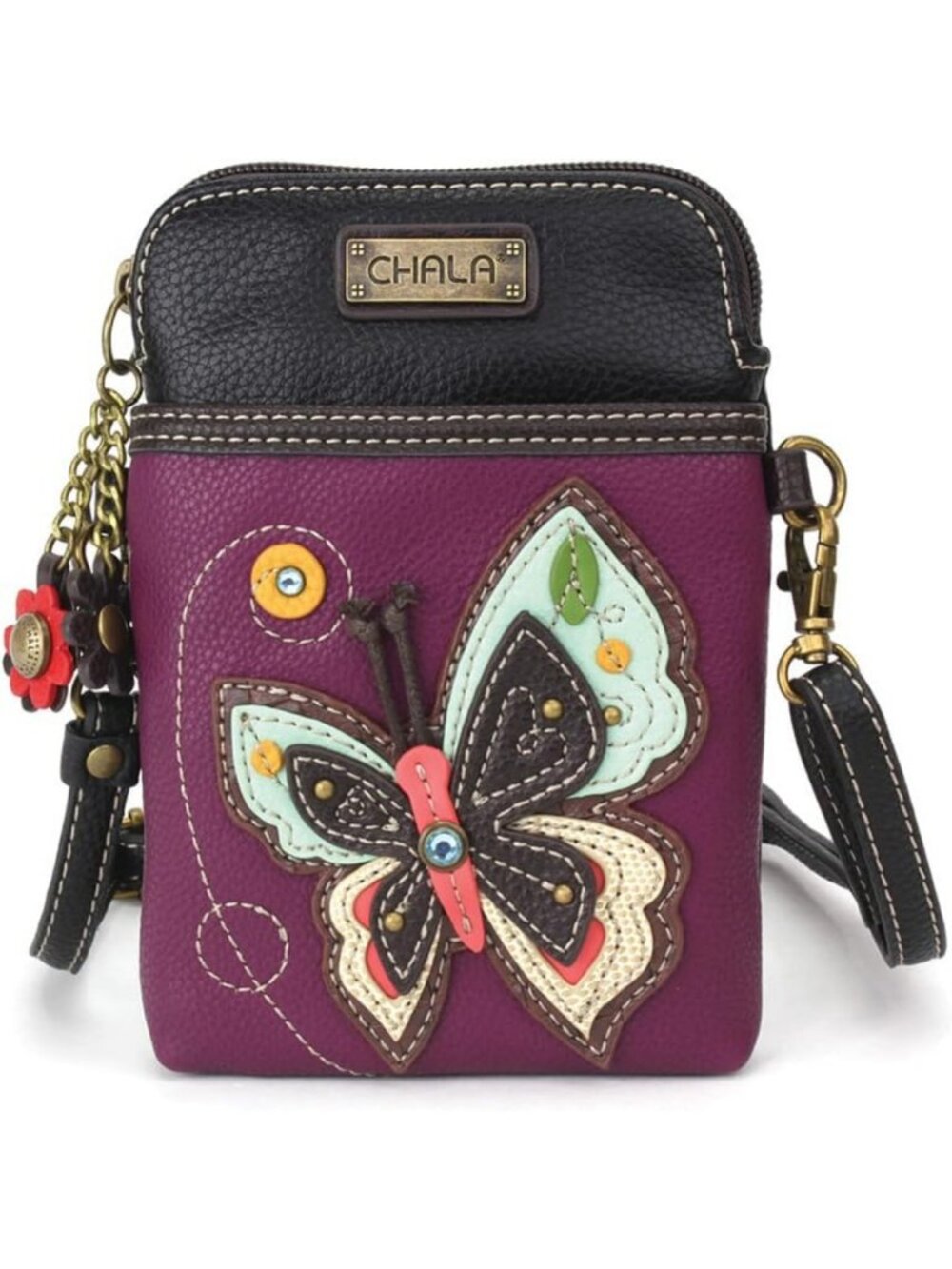 Colorful Garden Animal Crossbody Purse - Women's PU Leather/Canvas Handbag with
